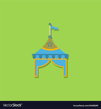 Circus tent stock in sticker style vector image