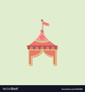 Circus tent stock in sticker style vector image