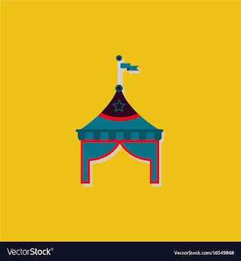 Circus tent stock in sticker style vector image