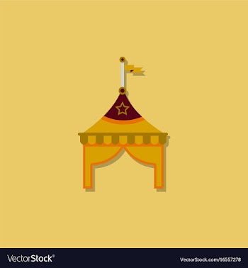Circus tent stock in sticker style vector image