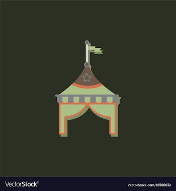 Circus tent stock in sticker style vector image