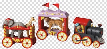 Circus, three circus animal train toys transparent background PNG clipart