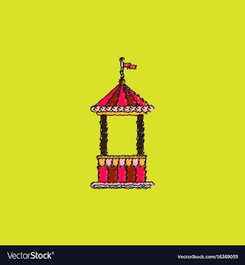 Circus ticket cart icon in hatching style vector image