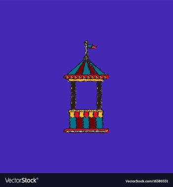 Circus ticket cart icon in hatching style vector image