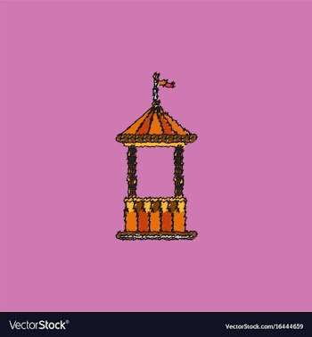 Circus ticket cart icon in hatching style vector image