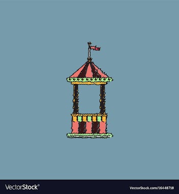 Circus ticket cart icon in hatching style vector image