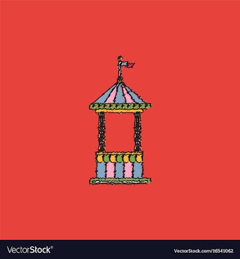 Circus ticket cart icon in hatching style vector image