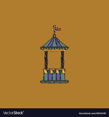 Circus ticket cart icon in hatching style vector image