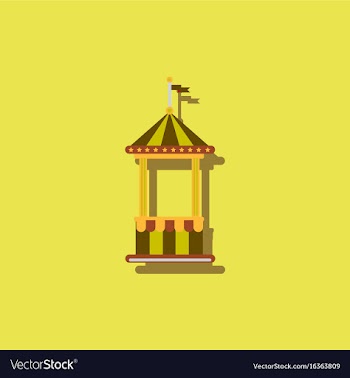 Circus ticket cart icon in sticker style vector image