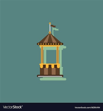 Circus ticket cart icon in sticker style vector image