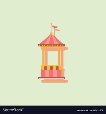 Circus ticket cart icon in sticker style vector image