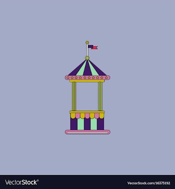 Circus ticket cart icon vector image