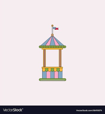 Circus ticket cart icon vector image