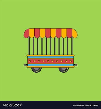 Circus wagon icon in flat style isolated on white vector image