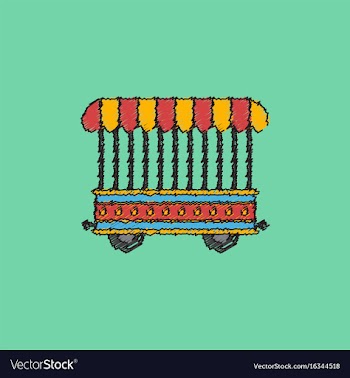 Circus wagon icon in flat style isolated on white vector image