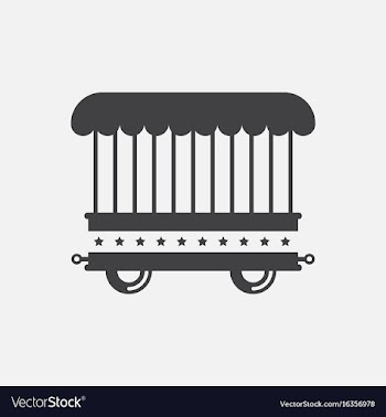 Circus wagon icon in flat style isolated on white vector image