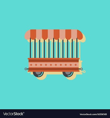 Circus wagon icon in flat style isolated on white vector image