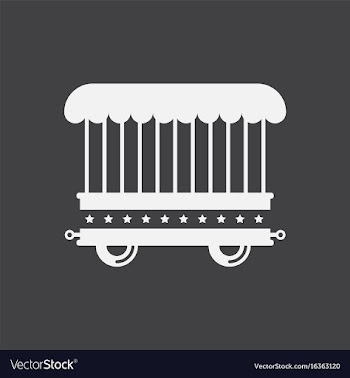 Circus wagon icon in flat style isolated on white vector image