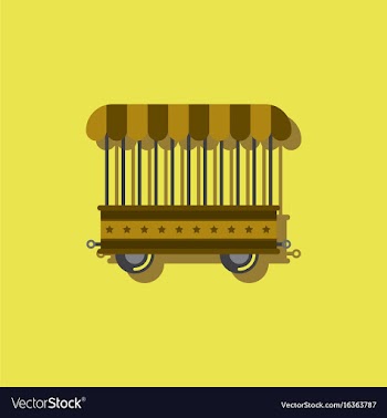 Circus wagon icon in flat style isolated on white vector image