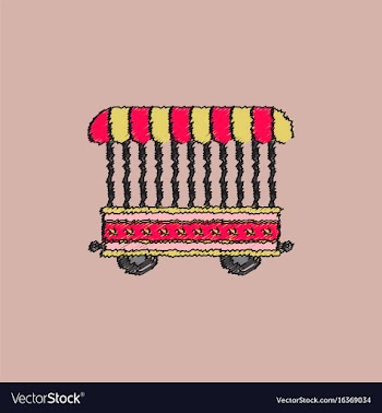 Circus wagon icon in flat style isolated on white vector image