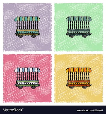 Circus wagon icon in flat style isolated on white vector image