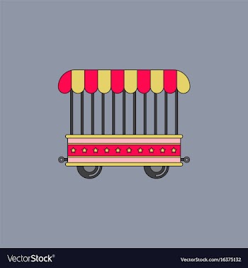 Circus wagon icon in flat style isolated on white vector image