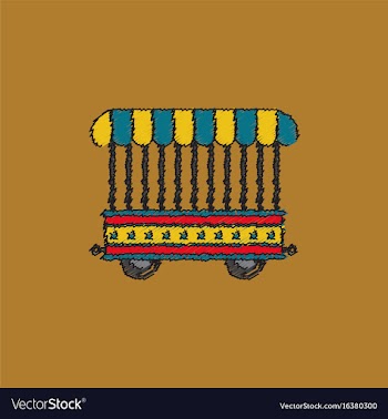 Circus wagon icon in flat style isolated on white vector image