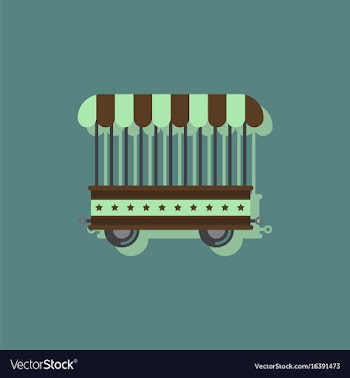 Circus wagon icon in flat style isolated on white vector image
