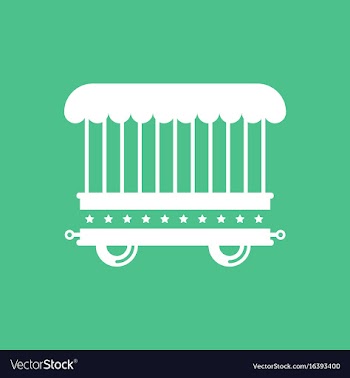 Circus wagon icon in flat style isolated on white vector image