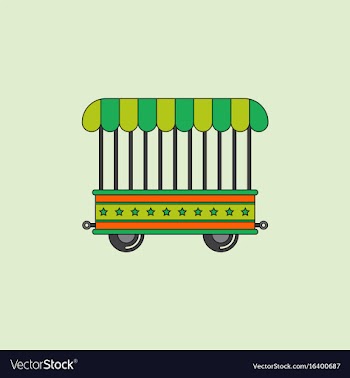 Circus wagon icon in flat style isolated on white vector image