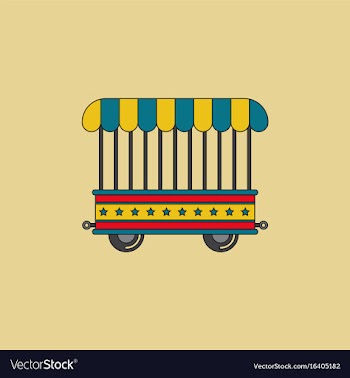 Circus wagon icon in flat style isolated on white vector image