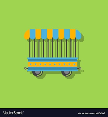 Circus wagon icon in flat style isolated on white vector image