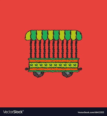 Circus wagon icon in flat style isolated on white vector image