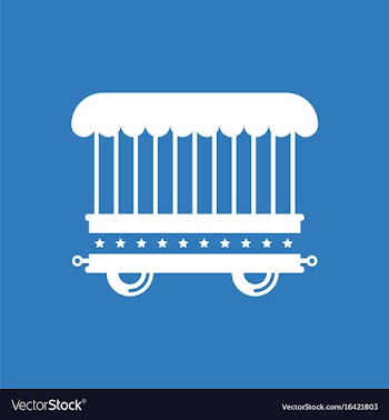 Circus wagon icon in flat style isolated on white vector image
