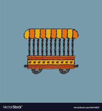 Circus wagon icon in flat style isolated on white vector image