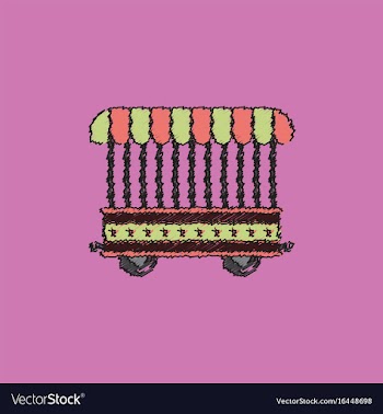 Circus wagon icon in flat style isolated on white vector image