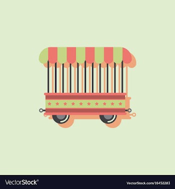 Circus wagon icon in flat style isolated on white vector image