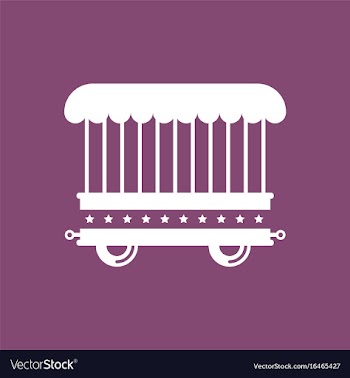 Circus wagon icon in flat style isolated on white vector image