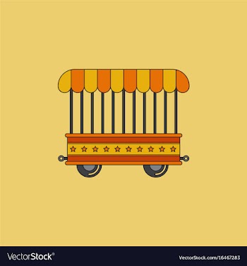 Circus wagon icon in flat style isolated on white vector image