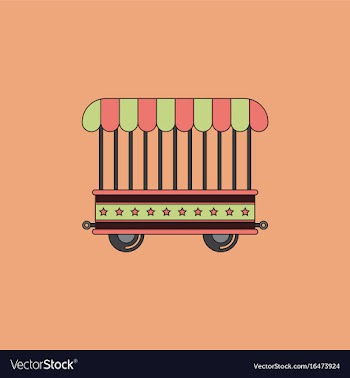 Circus wagon icon in flat style isolated on white vector image