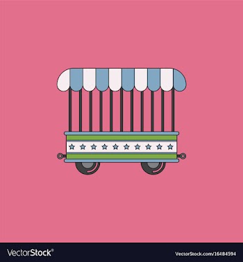 Circus wagon icon in flat style isolated on white vector image