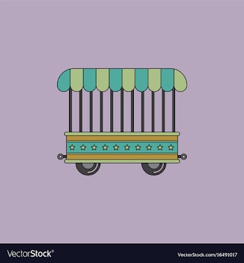 Circus wagon icon in flat style isolated on white vector image