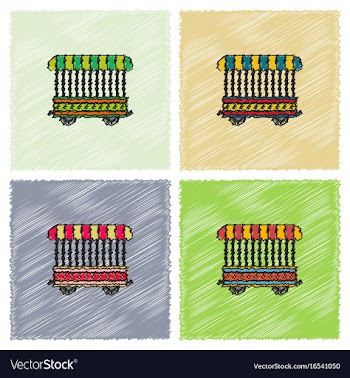 Circus wagon icon in flat style isolated on white vector image