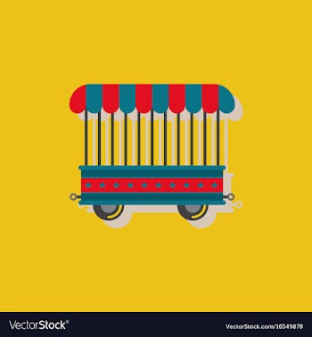 Circus wagon icon in flat style isolated on white vector image
