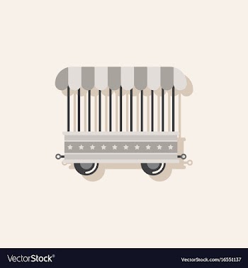 Circus wagon icon in flat style isolated on white vector image