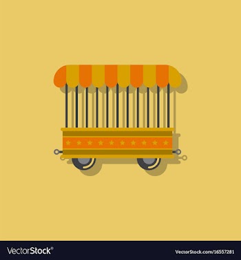 Circus wagon icon in flat style isolated on white vector image