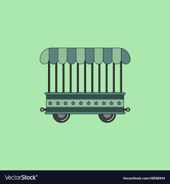 Circus wagon icon in flat style isolated on white vector image