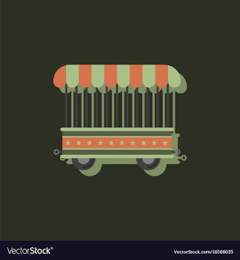 Circus wagon icon in flat style isolated on white vector image