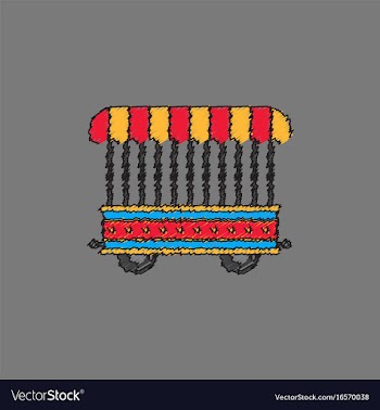 Circus wagon icon in flat style isolated on white vector image
