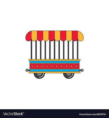 Circus wagon icon in flat style isolated on white vector image
